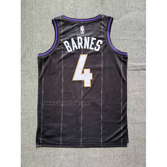 Camiseta Toronto Raptors Scottie Barnes #4 Ciudad 2024-25 Negro